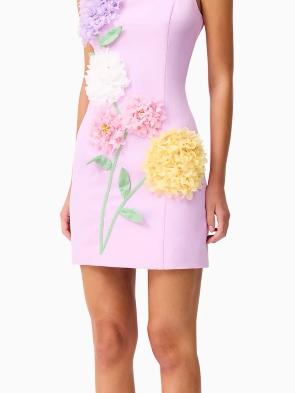Like New Elliatt Lilac Mini Dress with Purple Pink 3D Floral Appliqués XL, 10 - Picture 6 of 6